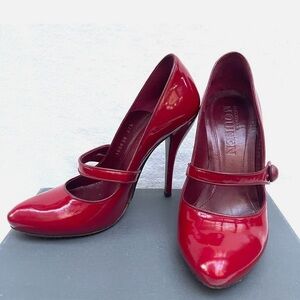 ALEXANDER MCQUEEN Mary Jane Red Patent Leather Heels Pumps
